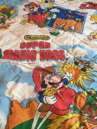 Vtg 1988 Nintendo Mario Bros,  Zelda Twin Size Comforter,  Blanket,  Quilt 2