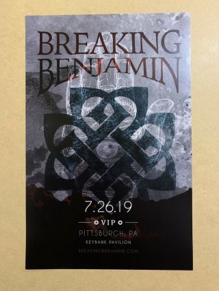 Breaking Benjamin Vip Tour Poster Lithograph 11x17