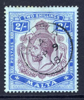 Malta 1914 - 21 Kgv Keyplate 2/ - Purple & Bright Blue/blue Very Fine Cds