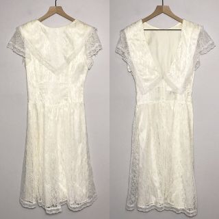 Vintage Gunne Sax Jessica Mcclintock Lace Dress Size Junior 9 Ivory White Women