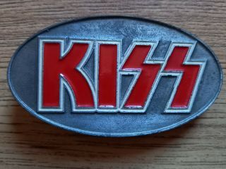 Kiss - Vintage Belt Buckle.  Metal.  Bought In Australia.