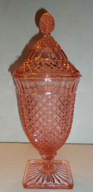Anchor Hocking Pink Miss America Covered Candy Dish