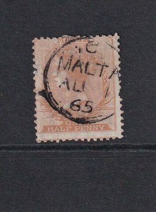 Malta 1863 1/2d Buff.  Cds.  Vfu Sg4