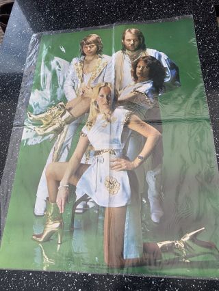 Rare Vintage Abba Poster Benny Frida Bjorn Agnetha Kept In Plastic 40,  Years