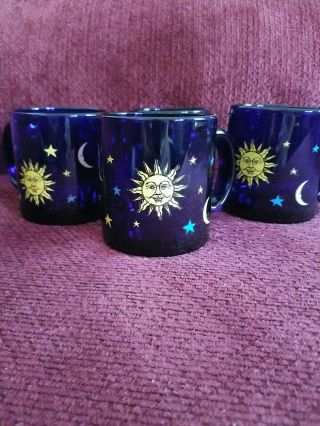 Cobalt Blue Celestial Sun,  Moon,  Stars Coffee Mug