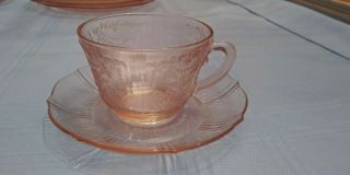 Depression glass,  American Sweetheart pink 1930 ' s,  One 4 piece place setting 2