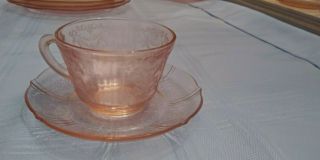 Depression glass,  American Sweetheart pink 1930 ' s,  One 4 piece place setting 3