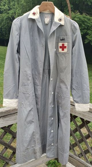 Wwii Vintage 40s American Red Cross Uniform Volunteer Nurse Military Dress