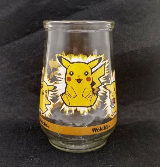 Vintage Pokemon Pikachu Jelly Jar Cup Glass 1999 Welch 