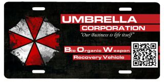 Custom Resident Evil Umbrella Corp Bow Recovery Vehicle License Plate