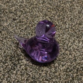 Pink Lavender Glass Blown Bird Figure Figurine