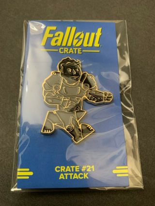 FALLOUT “FULL CHARGE” PERK PIN Crate 21 Attack Theme LootCrate Gaming Exclusive 2