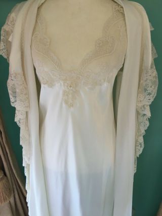 Christian Dior Two Piece Night Gown Set Size Small Cindition