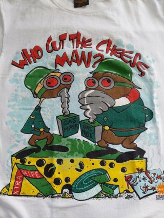 Vintage Ren And Stimpy T - Shirt Who Cut The Cheese,  Man? Large 1993 Mtv Rare