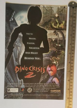 Dino Crisis 2 Video Game Rare Print Advertisement