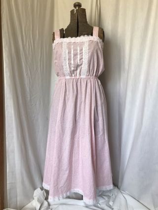 Vintage 80s Pink Floral Gunne Sax Prairie Jessica Mcclintock Sundress Size 9
