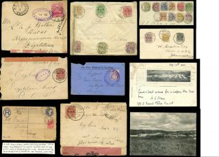 Boer War 1900 - 01 Covers Fronts Envs Postmarks Censors Ceylon Camp Tpo Vri Etc