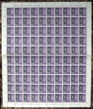 Ceylon 1958 - 3c Sg449 Complete Sheet Of 100 Dl162