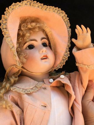 29 " Antique French Bebe Jumeau 12 Bisque Doll,  Vtg Porcelain Jointed Wood Body