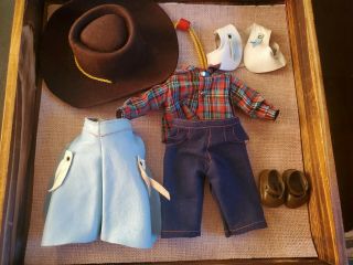 Tiny Terri - Jerri Lee Doll Clothing Cowboy Outfit Vtg Hat Chaps Vest Tagged