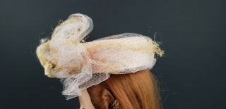 Vintage Madame Alexander Cissy Pill Box Veiled Hat w/Roses 3