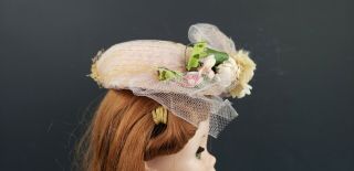 Vintage Madame Alexander Cissy Pill Box Veiled Hat w/Roses 5
