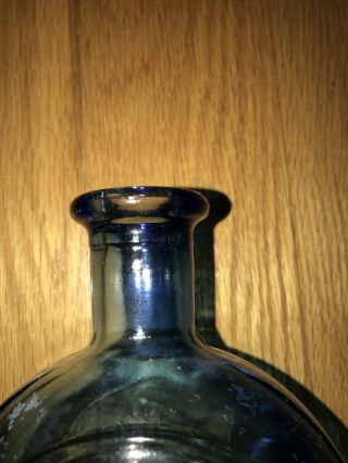 VINTAGE Cobalt Blue Franklin Glass Bottle Clipper Ship Eagle Shield TWD WHEATON 3