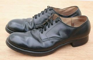 Vtg 1940s 50s Usn Service Oxfords Uniform Shoes International Shoe Co 9.  5 D Usa