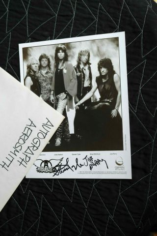 Aerosmith 8x10 Photo Signed By Steven Tyler & Joe Perry