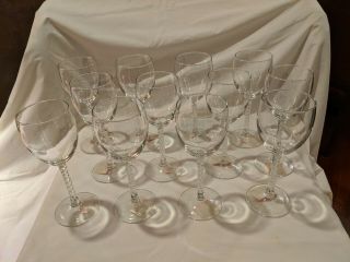 Luminarc Angelique Twisted Stem Wine Glasses Set Of 12,  8 1/2 Oz,  Clear