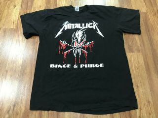 Xl - Vtg Metallica Binge & Purge Single Stitch T - Shirt Usa