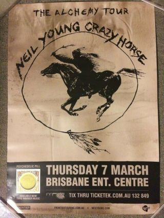 Neil Young Crazy Horse Rare Australian Promo Tour Poster Alchemy Tour