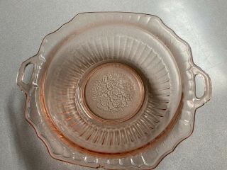 Large Vintage Pink Depression Glass Serving Bowl Dish
