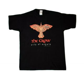 Vintage 90s 1996 The Crow City Of Angels Movie Promo Black Shirt Size Large