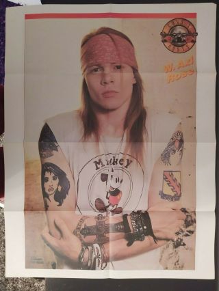 Guns N Roses (axl Rose) / The Cult Vintage Double Side Poster Hard Rock