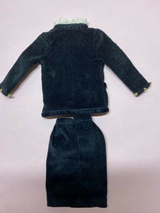 Vintage Barbie Clothes Japanese Exclusive Black Velvet suit Outfit 4
