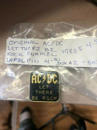 Ac Dc Let There Be Rock Pin Badge Vintage 1980 