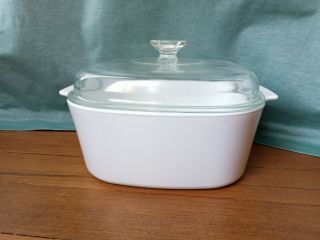 Vintage Corning Ware Just White 5l Dutch Oven Casserole Dish A - 5 - B W/lid A - 12 - C