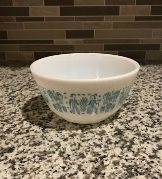 Vintage Pyrex Amish Butterprint Turquoise Mixing Bowl 402 1 1/2 Qt