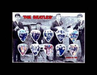 Beatles Matted Picture Guitar Pick Limited I Wanna Hold Your Hand John Lennon