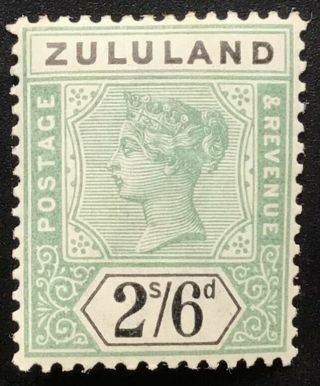 S.  Africa - Zululand 1896 2/6 Green & Black M/m Sg 26.  (ct £90)