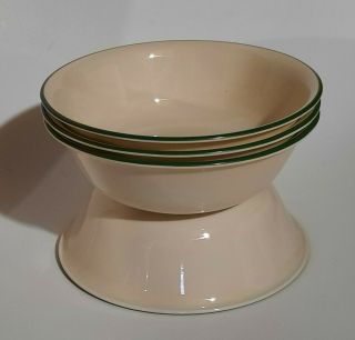 Set Of 4 - Corelle - Garden Home Sandstone Green Stripe - 6 1/4 " Cereal Bowls