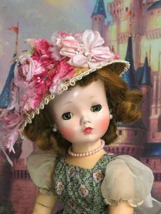 VINTAGE 1957 Madame Alexander CISSY DOLL in tagged RARE DRESS hat RED HAIR 3