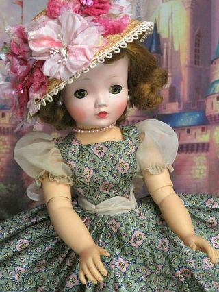 VINTAGE 1957 Madame Alexander CISSY DOLL in tagged RARE DRESS hat RED HAIR 6