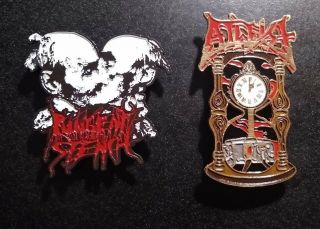 Pungent Stench & Atheist Pin Badge Death Bolt Thrower Immolation Autopsy Morgoth