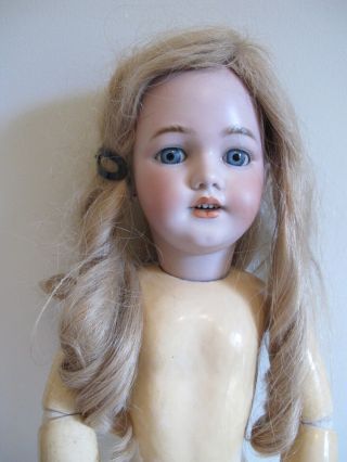 Antique Simon Halbig 1249 Santa Bisque Doll 27 " Blue Eyes,  Hh Wig,  Gorg