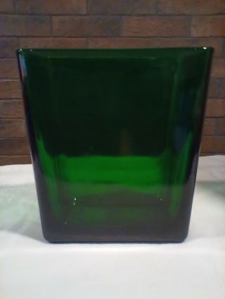 Vintage Emerald Green Glass Vase.  Mcm/art Deco.  Marked Napco,  Cleveland O 1166