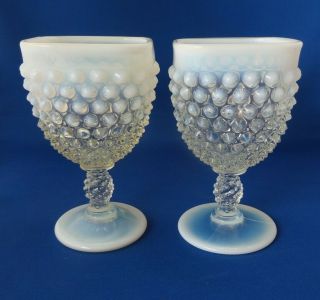 Fenton Glass French Opalescent Square 2 Water Goblets