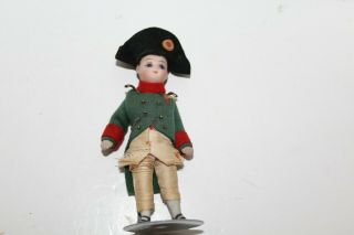 Rare Antique Miniature French Bisque Character Doll Napoleon Bonaparte Doll 4 "