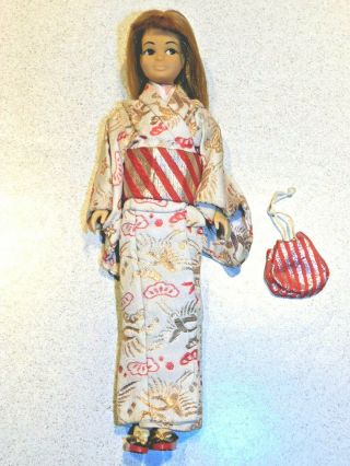 Barbie: Vintage Redhead Japanese Exclusive Sl Skipper Doll W/rare Kimono